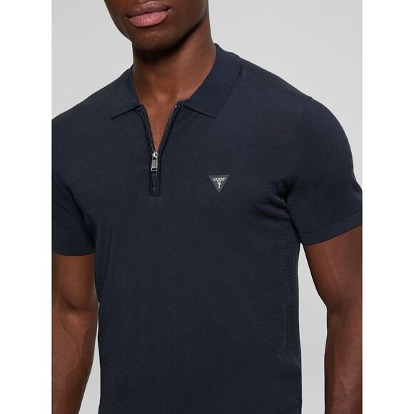 Guess NWT Dane Zip Polo Smart Blue XL - Picture 3 of 6